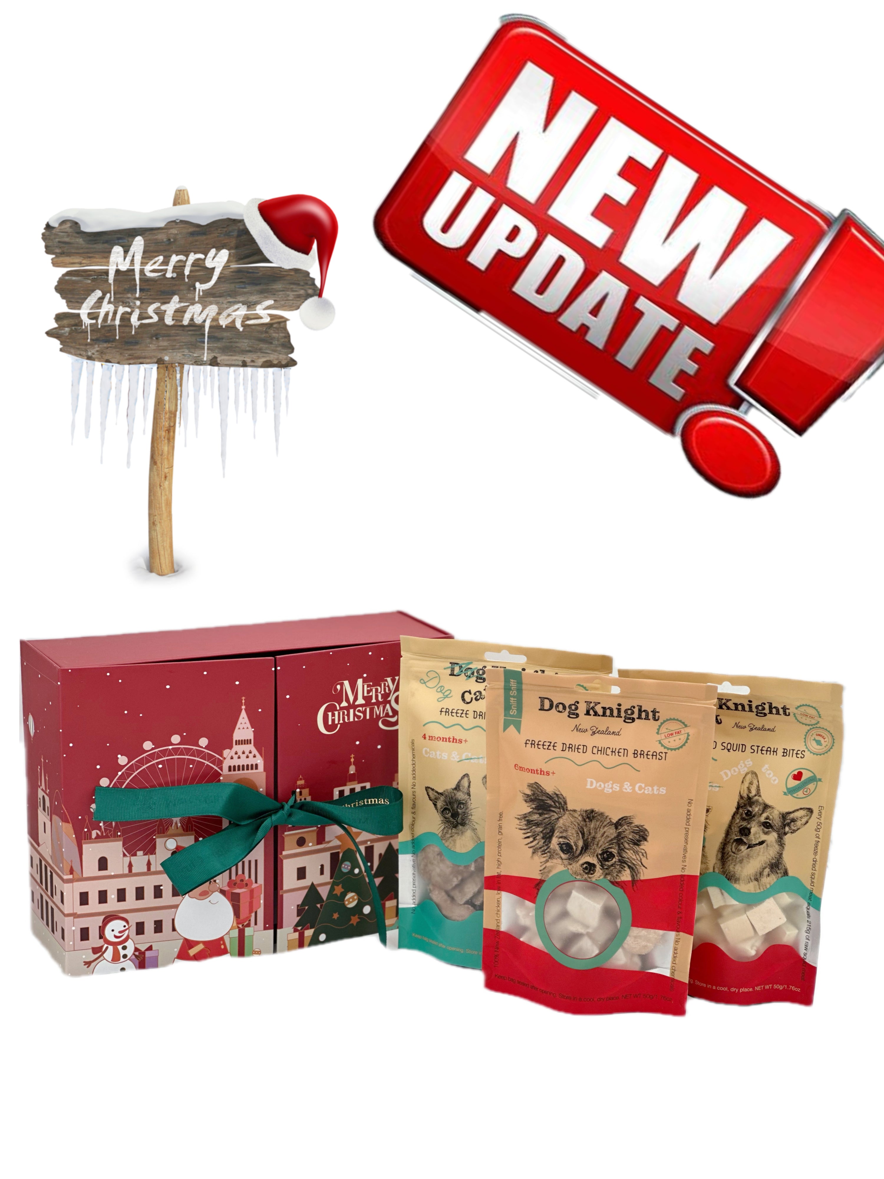 ☃GIFT BOX☃Bark and Purr Meat Medley-Chicken Breast&Chicken Liver&Squid